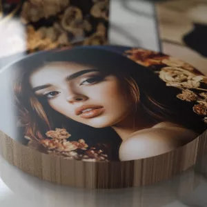 בלוק עץ מודפס עגול - 19X19